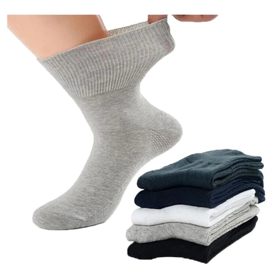 5Pairs Loose Mouth Socks, Diabetic to Aid Varicose Veins. Cotton Comfortable, extra wide for fat ankles