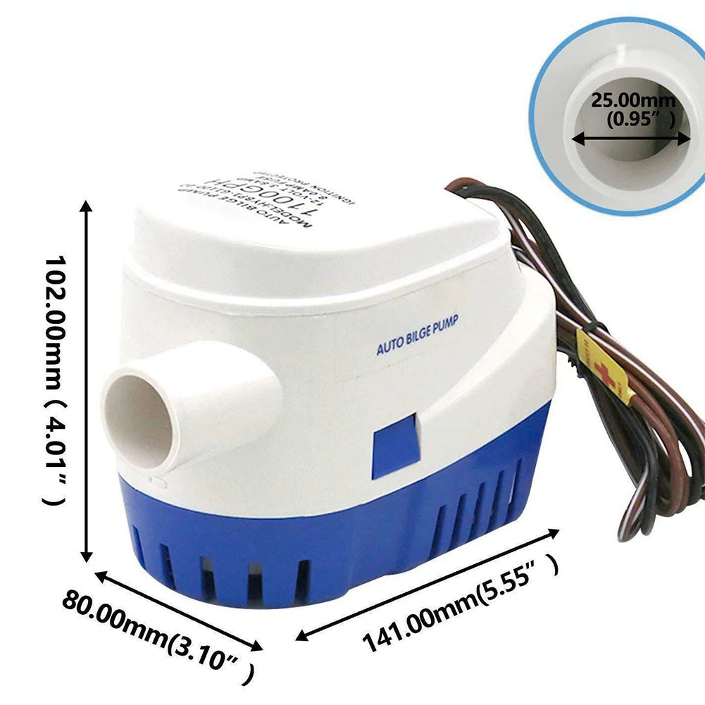 Submersible Bilge Pump With Automatic Float Switch, 12V
