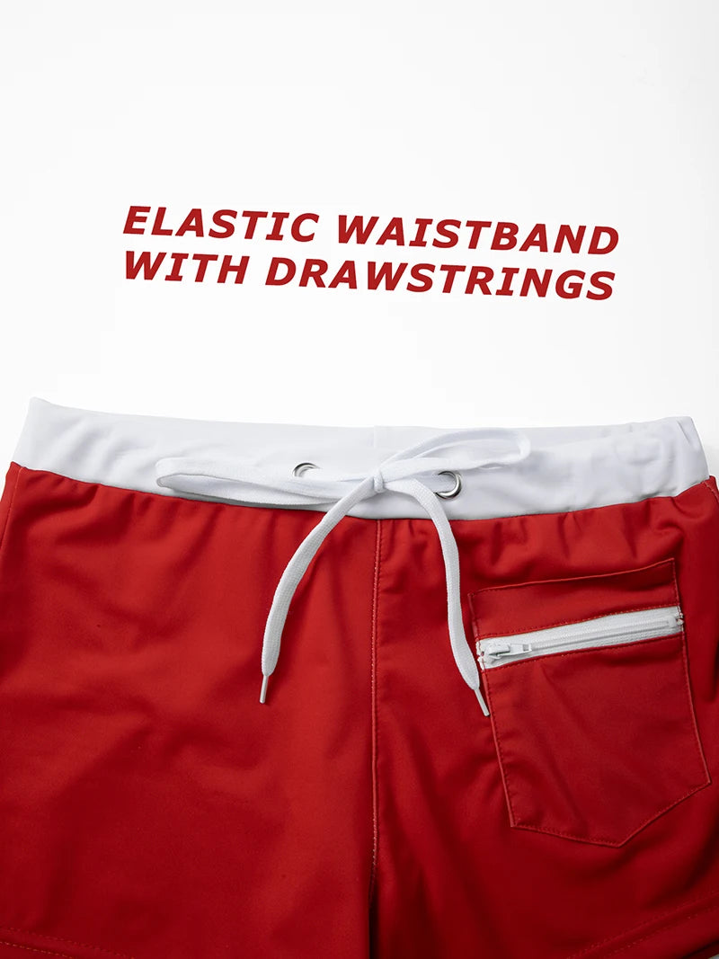 Men's Summer Swim Trunks with Mesh Liner Zipper, Pocket Stretchy Comfy Quick Dry Swimming Shorts