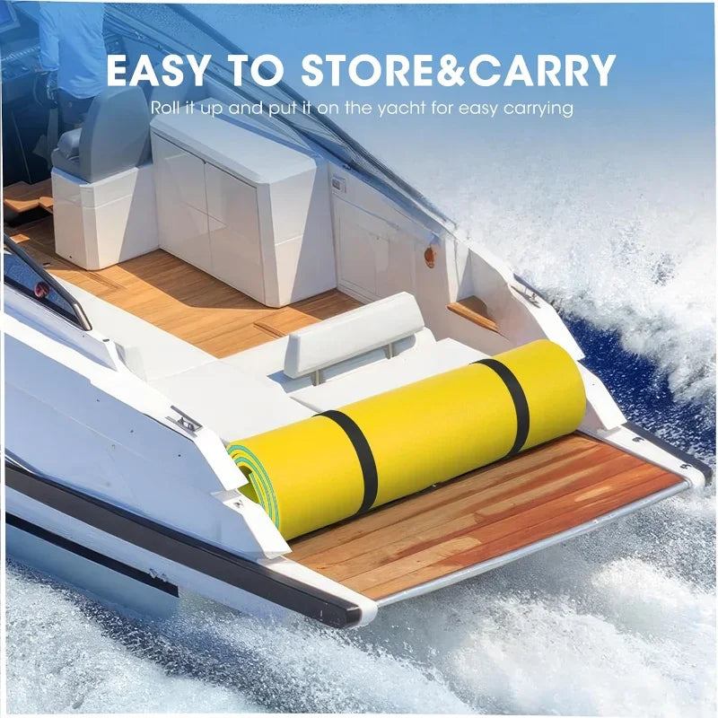 Outroad Floating Water Pad Mat, 3 Layers XPE Foam 9 Ft Lily Pad for Beach, Ocean, Lake, Roll-Up Floating Island for Water