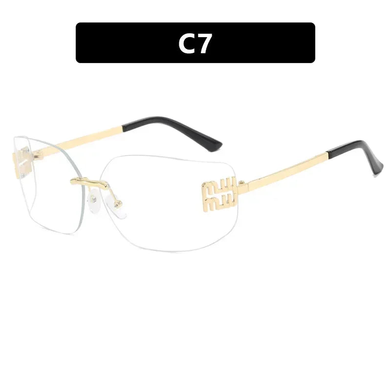 Frameless Design Sunshade Metal Women's Sunglasses High Quality Decoration