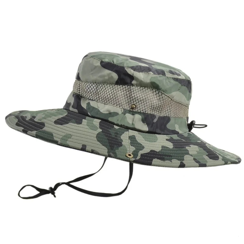 Men Breathable Sun Hat, Wide Brim