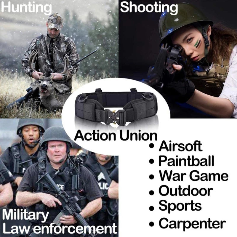 Genuine Tactical Belt, Quick Release. Outdoor Military Metal Real Nylon Belt Set