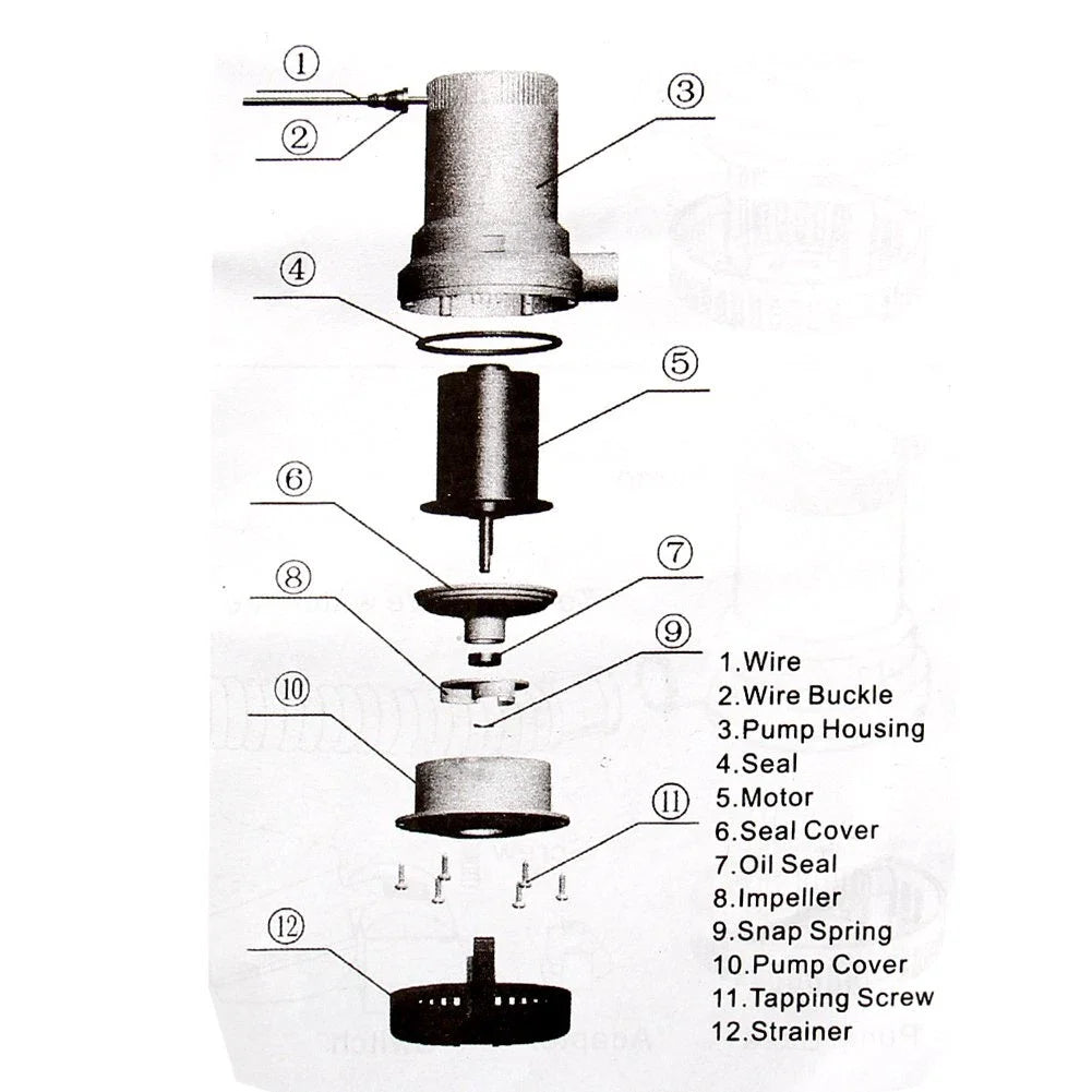 2000GPH  Bilge Pump, 12V Submersible  Pump