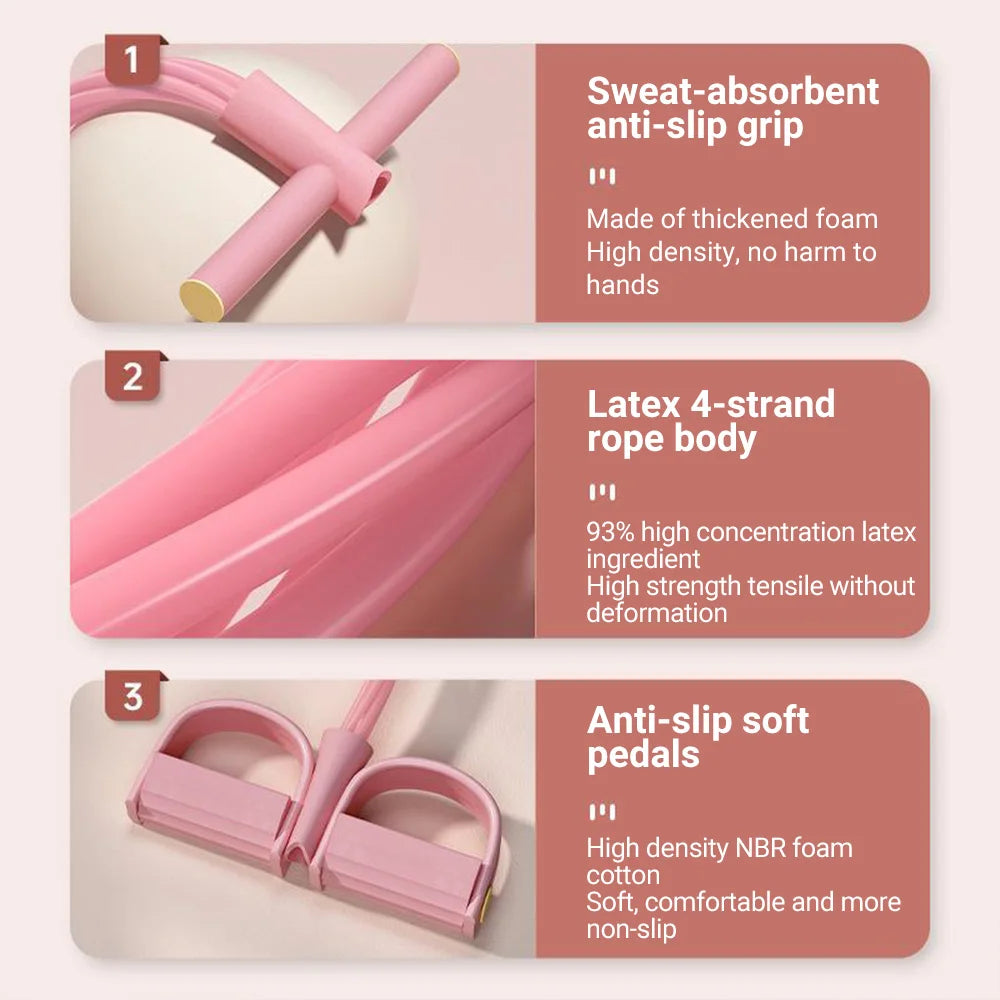 6-Tube Resistance Band Multi Function Tension Rope, Fitness Bands, Elastic Yoga Pedal Puller For Exercises