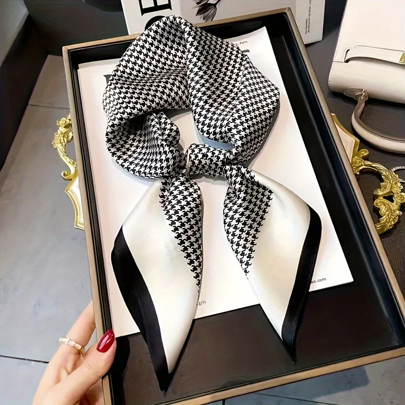 Luxury Brand Women, Men Print Square Scarf. Soft Satin Silk-like, Small Neck Scarf Stylish Casual Headscarf