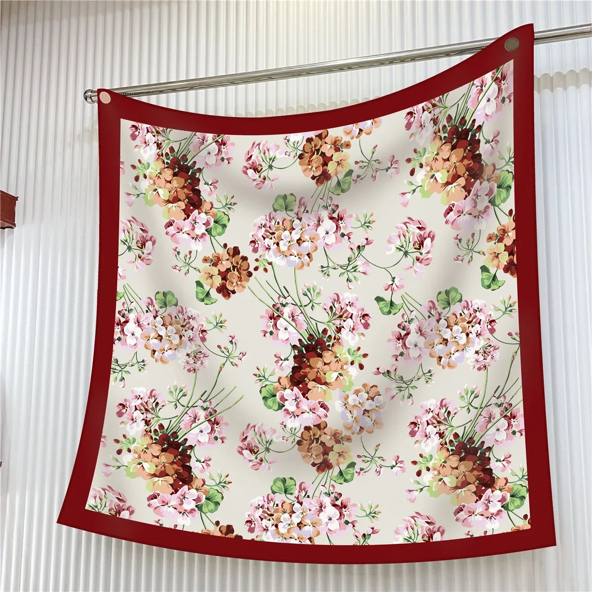 Square Scarf Women Fashion Floral Twill Silk Head Scarf For Lady