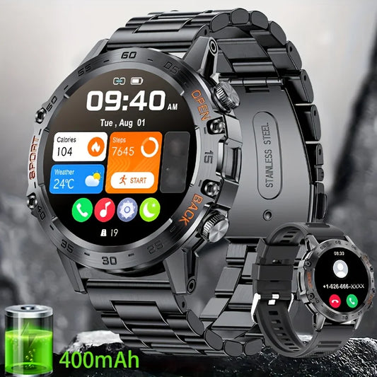 Outdoor Sports Smart Watch, Men HD Screen, Heart Rate, Bluetooth Call, IP68 Waterproof
