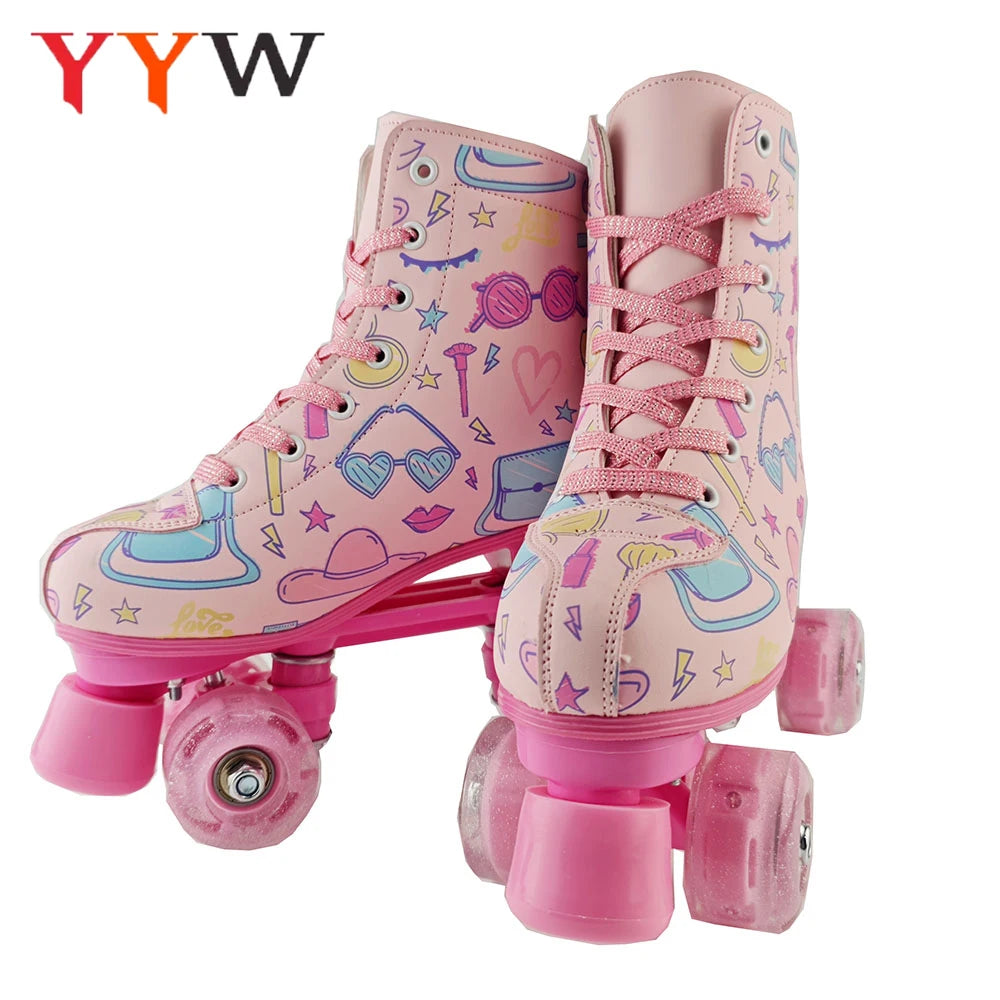 Outdoor Leather Roller Skates for Kids