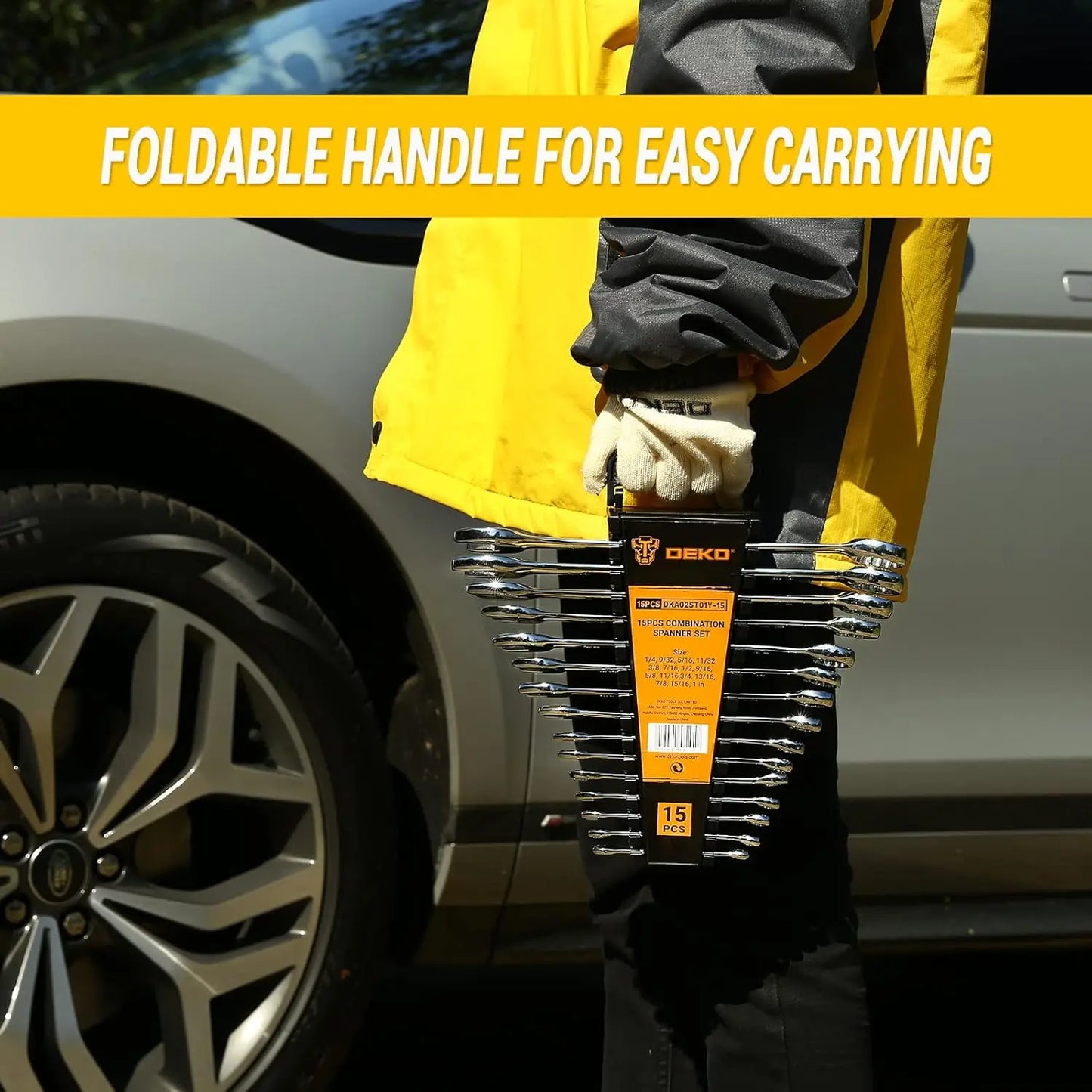 Combination Wrench Set, SAE & Metric,  1/4'' to 1'' & 8-22mm, 12-Point, Chrome Vanadium Steel, with Plastic Tray