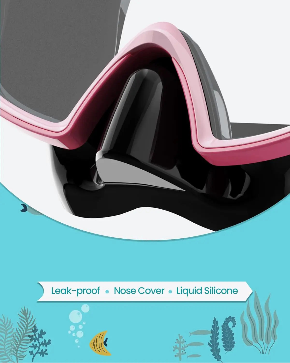 Kids Swim Mask with Nose Cover, Swim Diving Mask for Kids, Anti-Fog for Boys and Girl