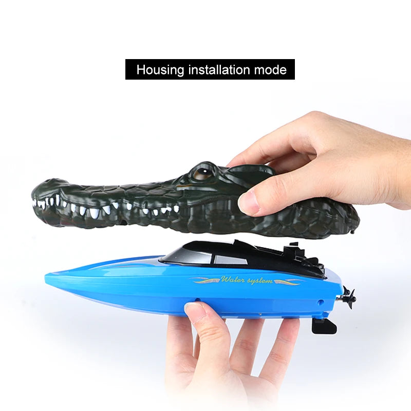 Remote Control Crocodile Speed Boat Toy for Kids, Long Battery Life