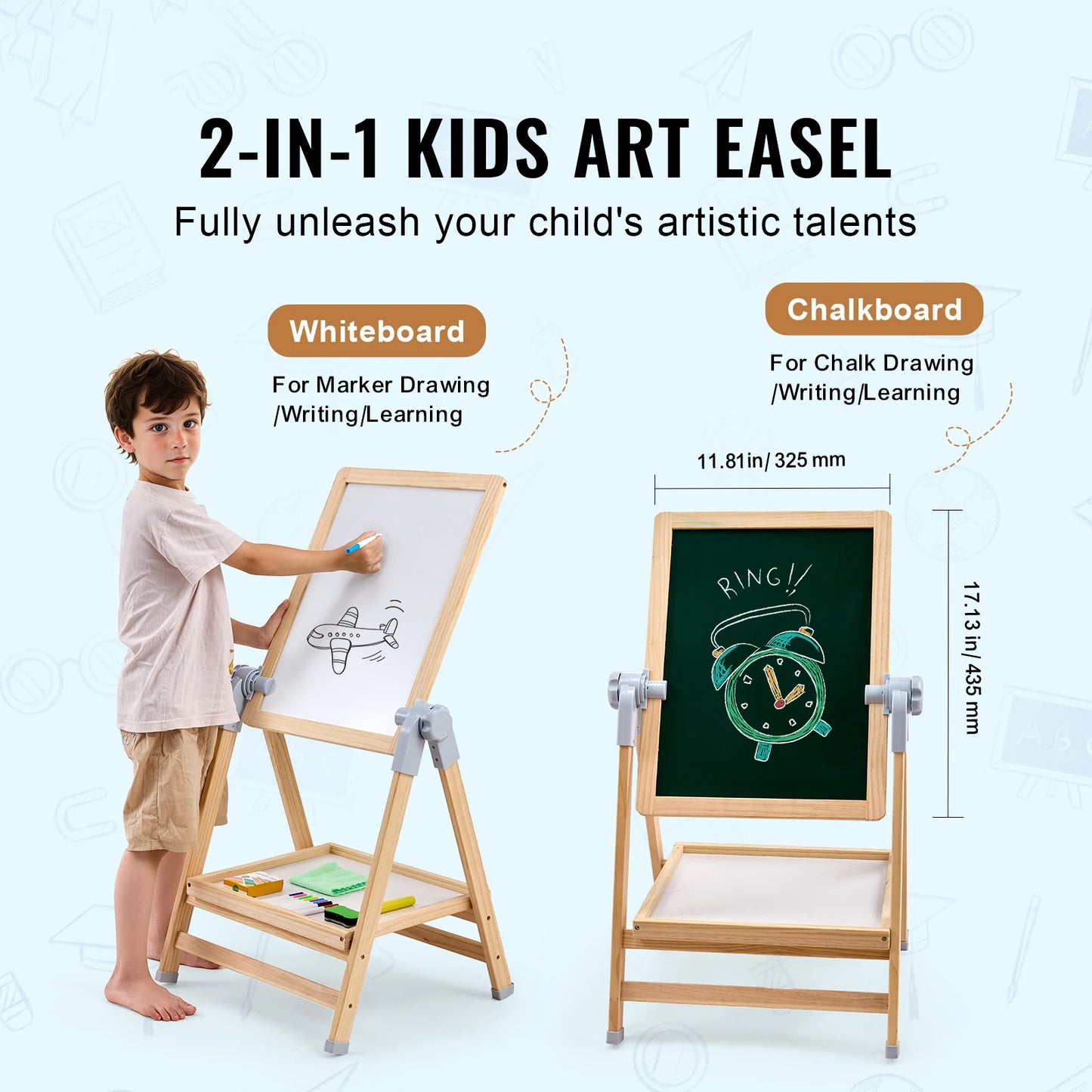 Standing Magnetic Drawing Board, WordPad Art Easel. With Painting Accessories, Children Educational Toys