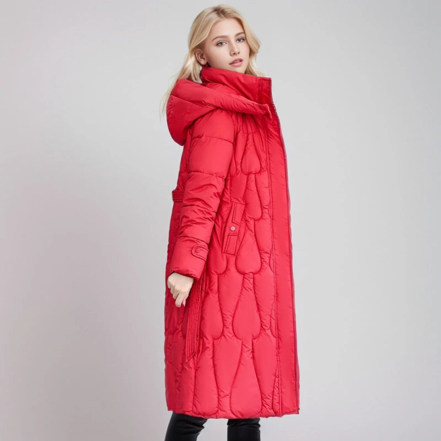 Knee Length Cotton Jacket For Women, Loose And Thickened Overcoat