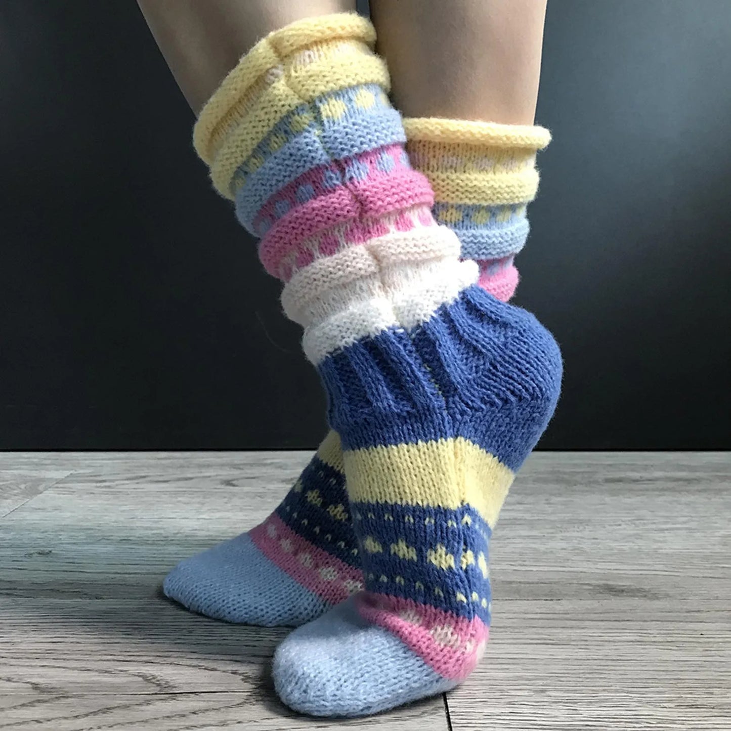 Winter Jacquard Thread Socks Washable Anti-Freezing Thermal Socks Suitable for Indoor and Outdoor