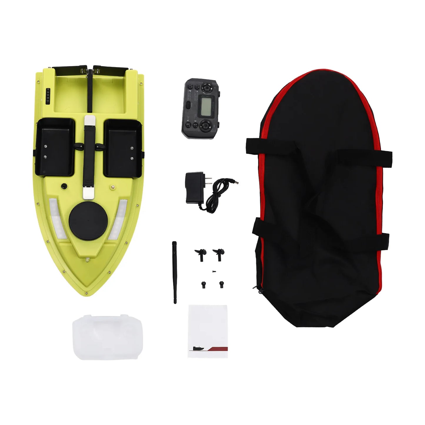 Green Fishing Bait Boat, High-Quality ABS Material, Frosting Treatment & IP65 Waterproof Sturdy For Long-Term Distant Baiting Use