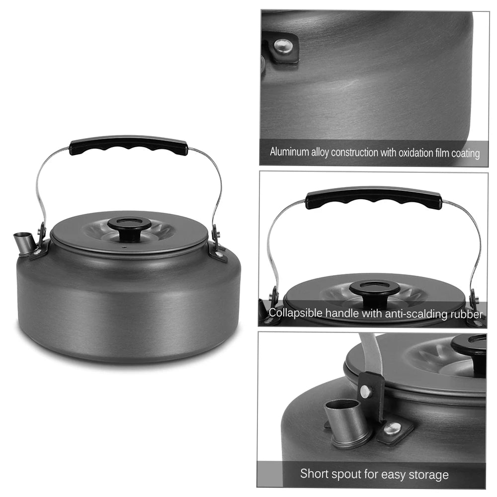 Portable Outdoor Water Kettle Teapot, Aluminum Alloy Outdoor Camping Hiking Picnic Pot