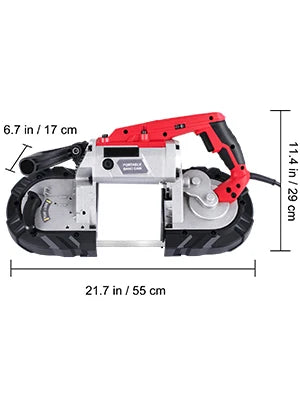Portable Band Saw, 5Inch Cutting Capacity. Cordless Variable Speed 10Amp Motor, Deep Cut Bandsaw for Metal Wood Pipes Rebar