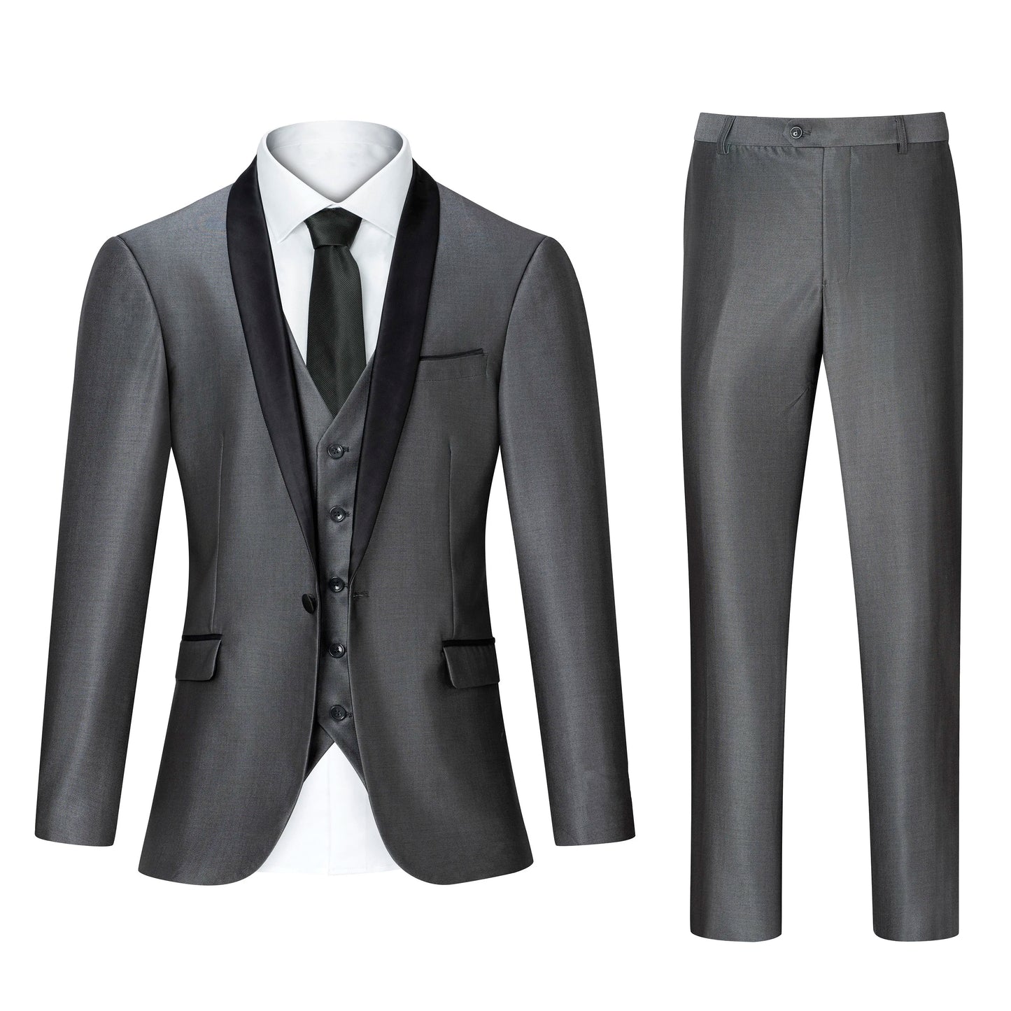 Men's Suit Regular Fit Tuxedo 3 Piece Set   Jacket, Trousers, Vest