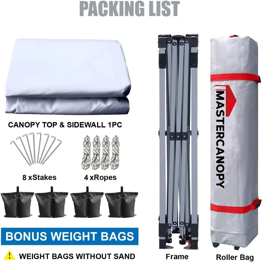Durable Pop-up Canopy Tent with 1 Sidewall (10'x10',White)