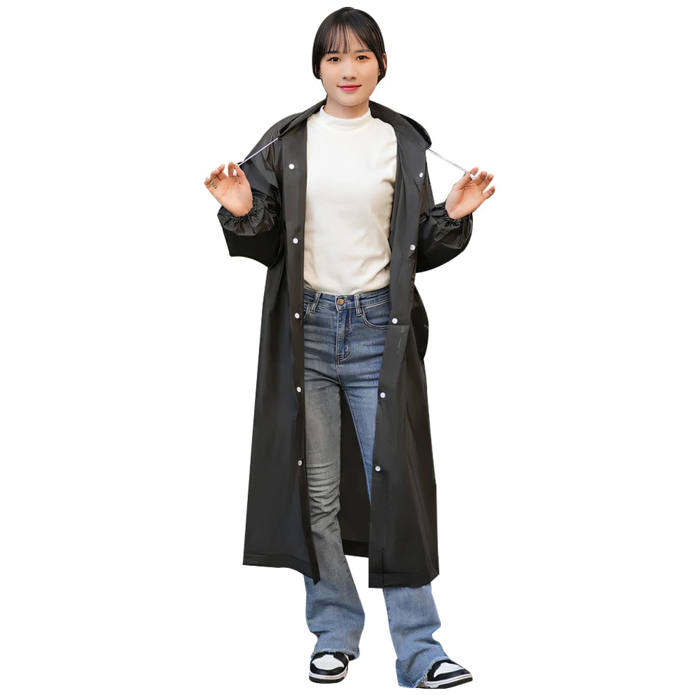 Rain Ponchos with Drawstring Hood Waterproof Outdoor Rain Wear for Women Men