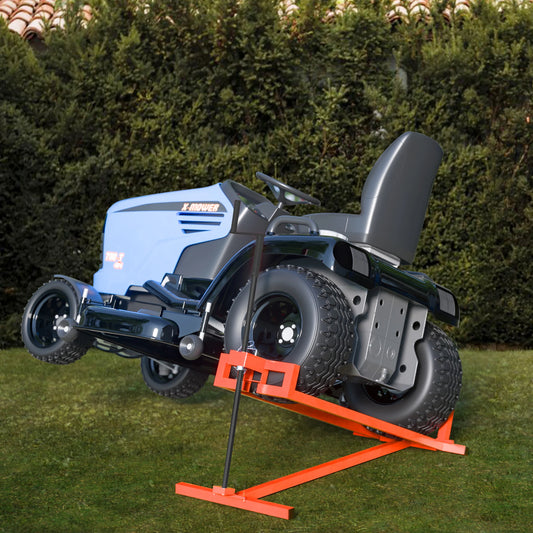 Lawn Mower Lift Jack -Lifting Platform 882 Lbs Capacity for Garden Tractors and Lawn Mowers, Manual Handle (Orange)