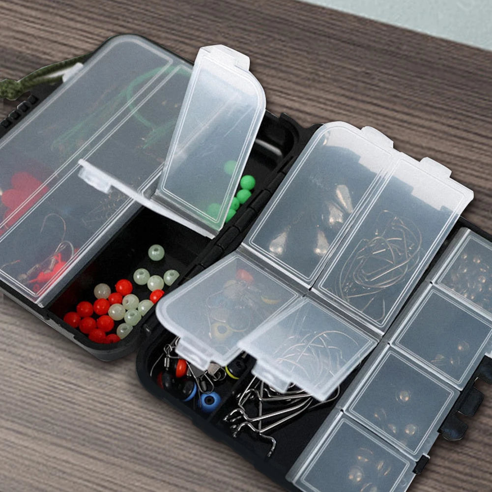 187pcs Fishing Set with Fishing Hooks Sinker Weights Swivels Snaps Fishing Accessories Kit Bass Trout Carp Fishing Accessories