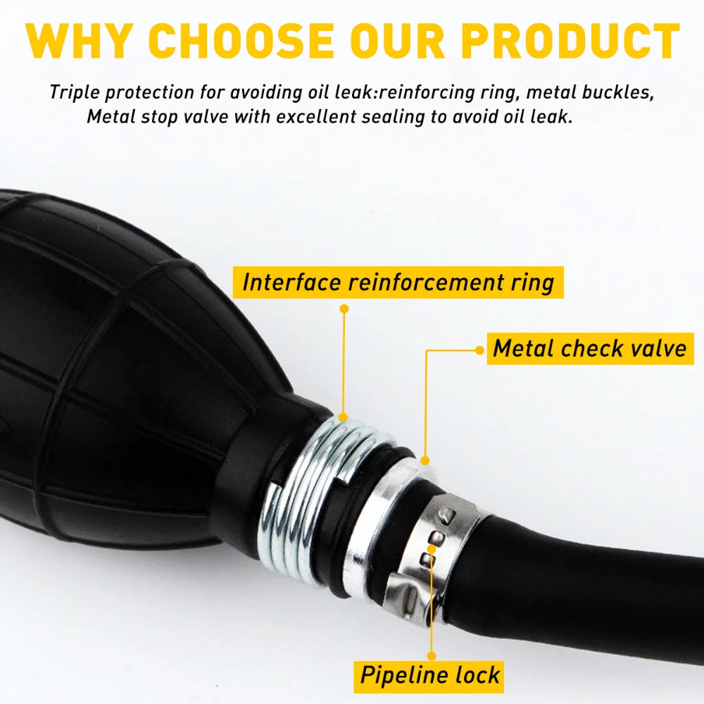 5/16" Marine Outboard Boat Motor Fuel Gas Hose Line Assembly, with Primer Bulb For Boats