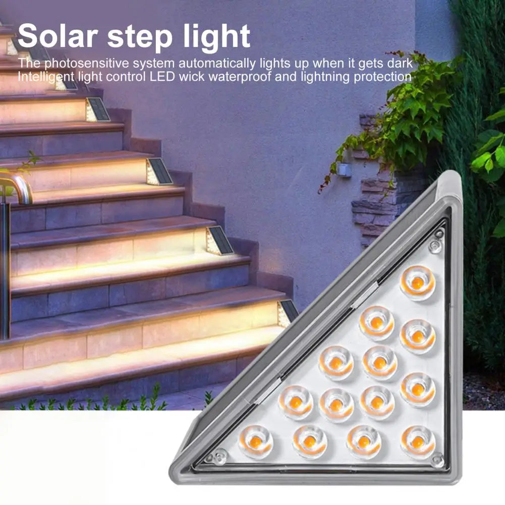 2Pcs Outdoor Step Light Solar Deck Lamp High Brightness Waterproof No Wiring Required Easy to Install