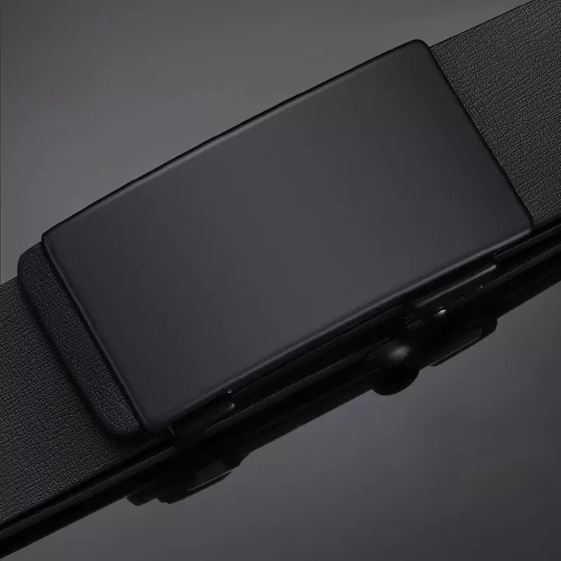 Men's Leather Belt, Black. Metal Rachet Buckle