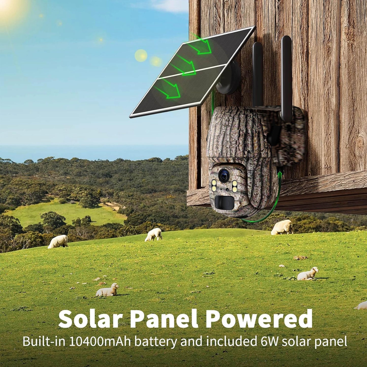 4G  Solar Trail Camera with 360° Live-View: 2K HD, Cellular Data Enabled for Continuous Security & Wildlife Monitoring