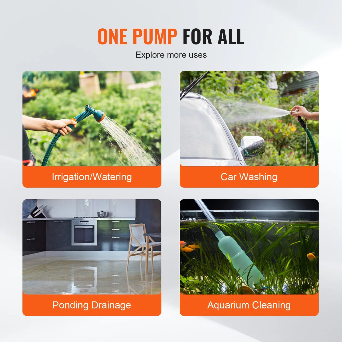 Water Transfer Pump, 120V AC 360GPH 1/10 HP Portable Electric Utility Pump for Garden, Rain Barrel, Pool, Pond, Aquarium