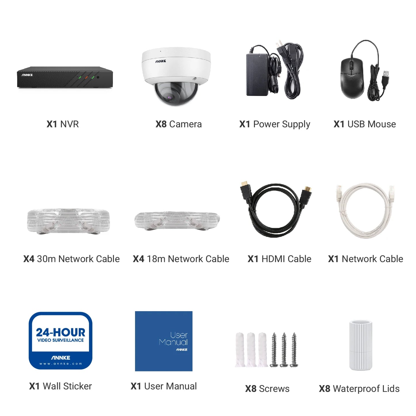 5MP FHD POE Network Video Security System  Weatherproof Surveillance Cameras Audio in Ip Camera