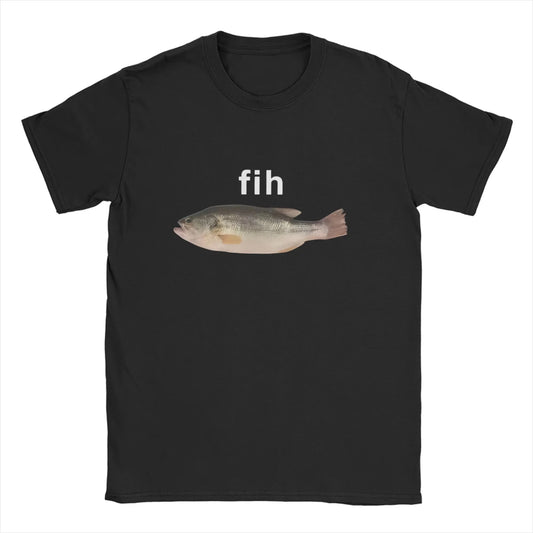 Unisex Funny Fih Fish Meme T Shirt, Casual Tee Short Sleeve Funny Clothing