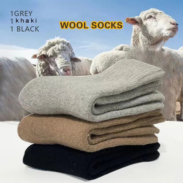 3 Pairs Wool Socks, winter warm Socks