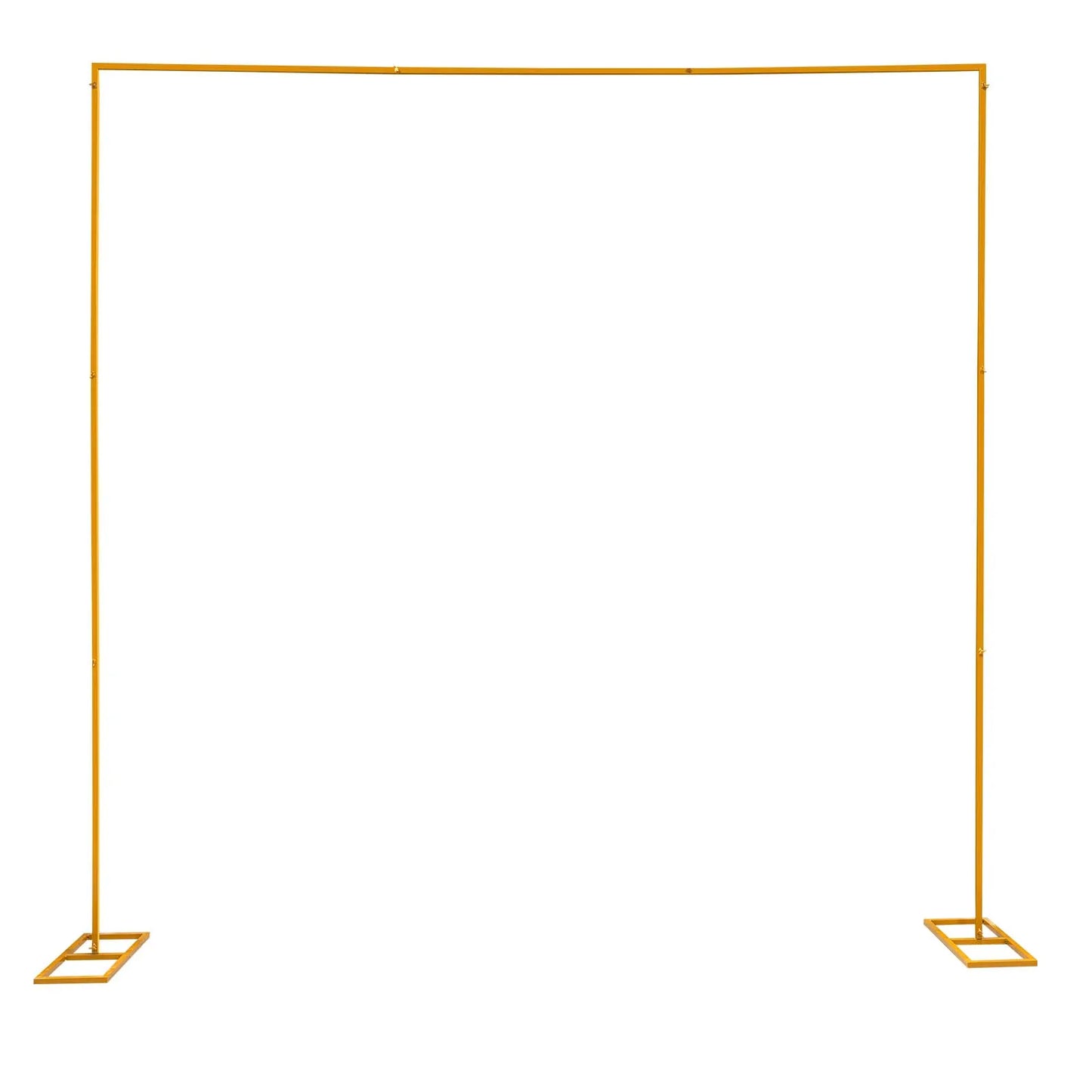 Adjustable Gold Square Wedding Arch Stand with Base, Heavy Duty Metal Backdrop Frame