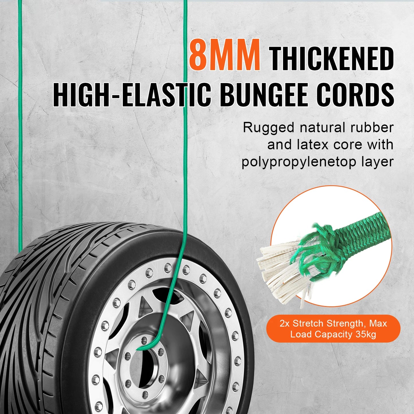 30pcs Elastic Bungee Cords Assortment with Steel Hooks