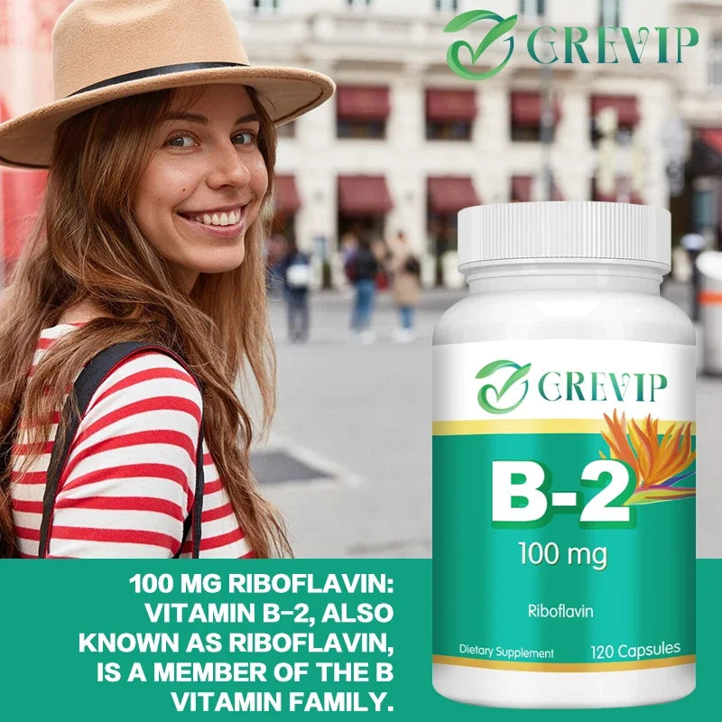 Vitamin B-2 - Helps with Healthy Energy Metabolism, Boosts Immunity, and Supports A Healthy Nervous System - 120 Capsules