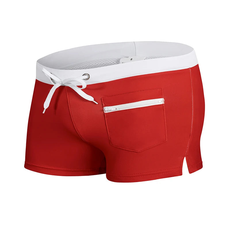 Men's Summer Swim Trunks with Mesh Liner Zipper, Pocket Stretchy Comfy Quick Dry Swimming Shorts