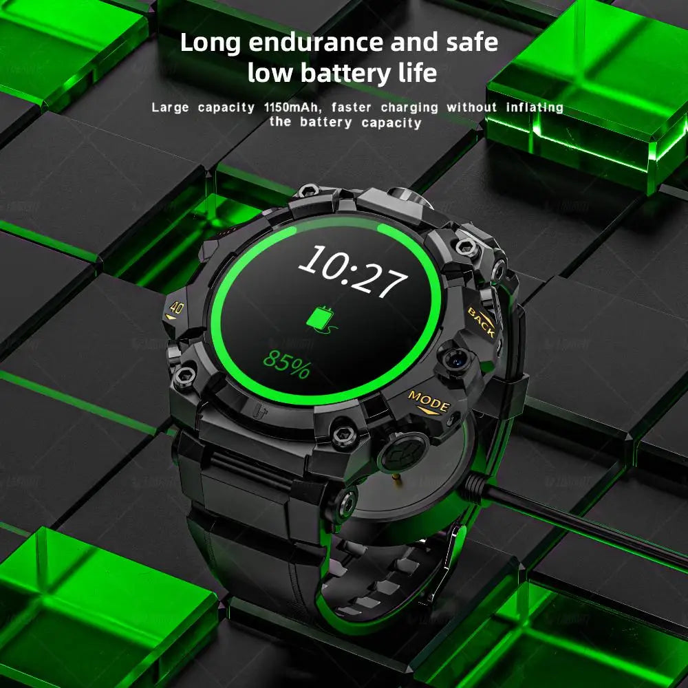 Rugged Sport Android Smart Watch, Phone, Dual Camera Video Calls,  Wifi Fitness 4G Watch, Round Screen