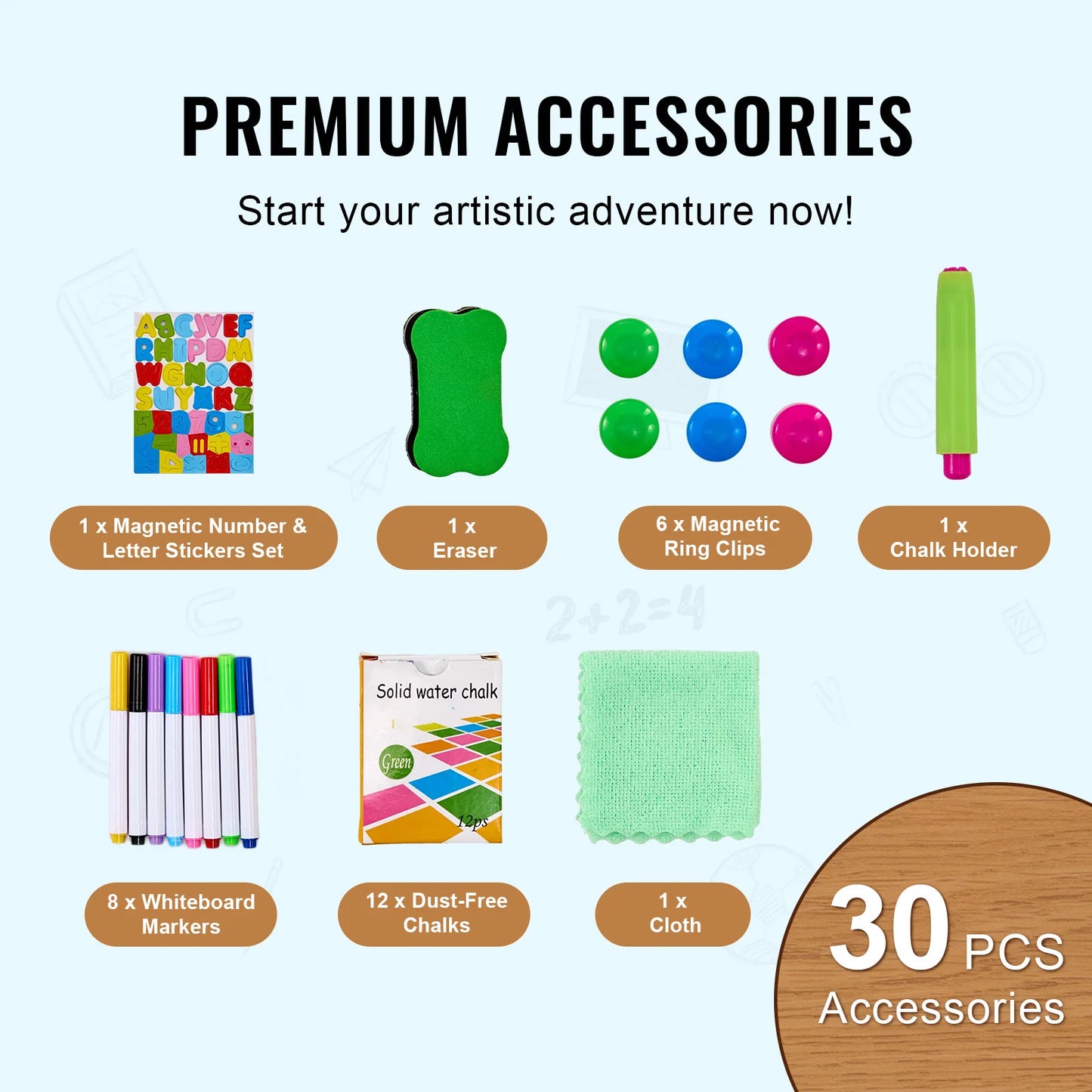 Standing Magnetic Drawing Board, WordPad Art Easel. With Painting Accessories, Children Educational Toys