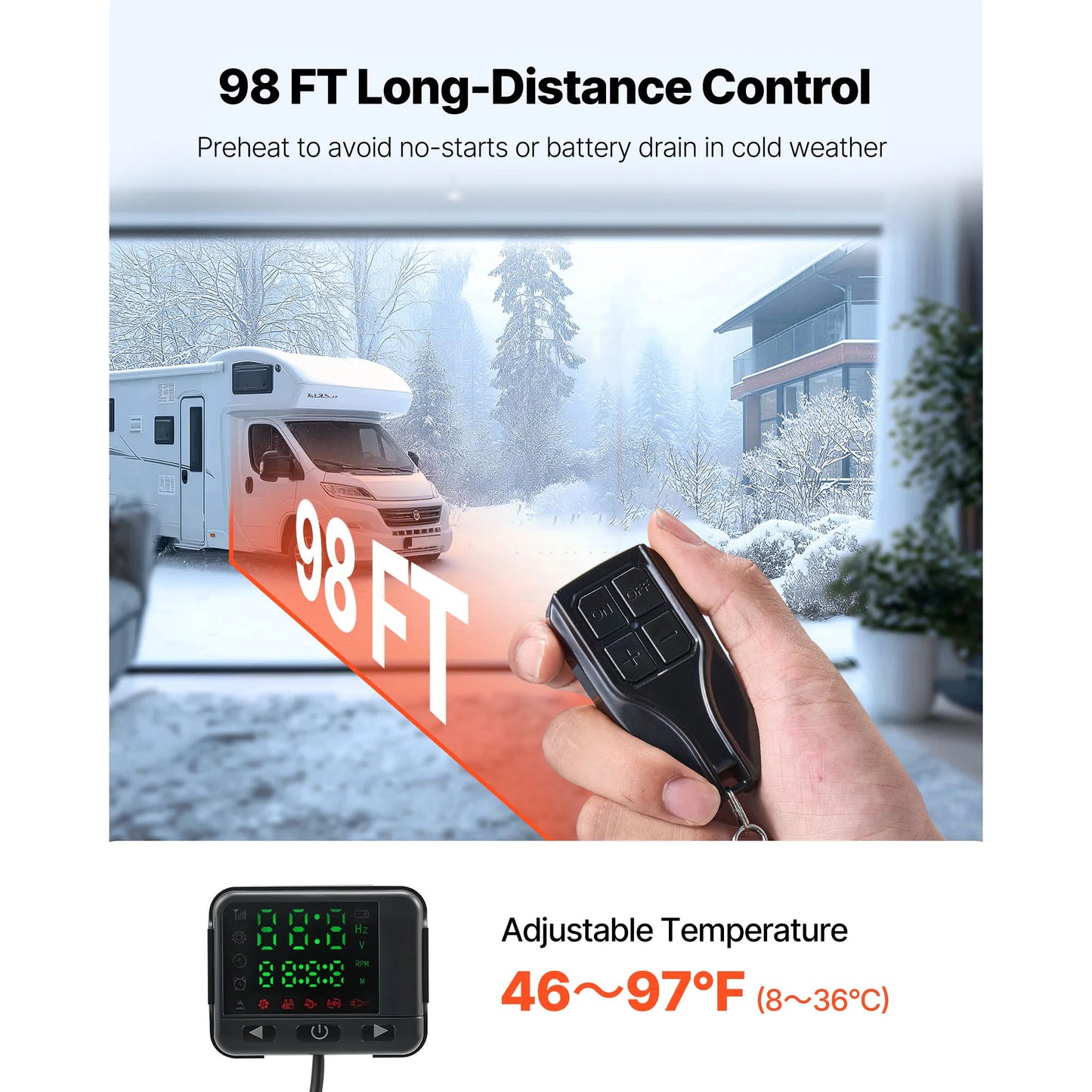 8KW Diesel Air Heater 12V Diesel Heater with Remote Control 10L Fuel Tank Diesel Parking Heater for RV Trailer Camper