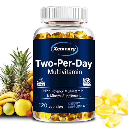 Two-Per-Day Multivitamin Supplements - Heart Health Supports Shiny Hair and Healthy Skin, Support Immune Function - 120 Capsules