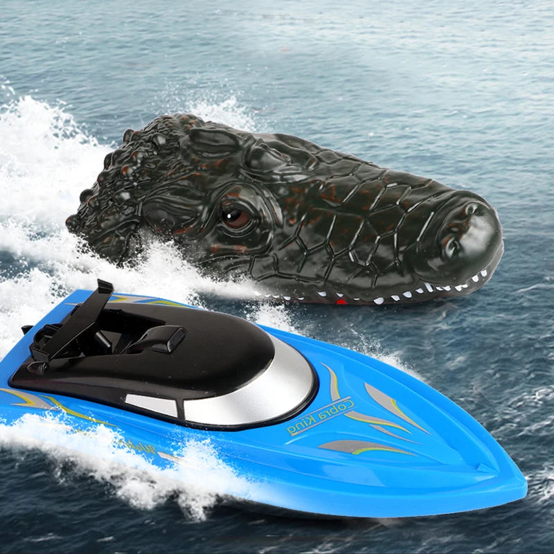 Remote Control Crocodile Speed Boat Toy for Kids, Long Battery Life