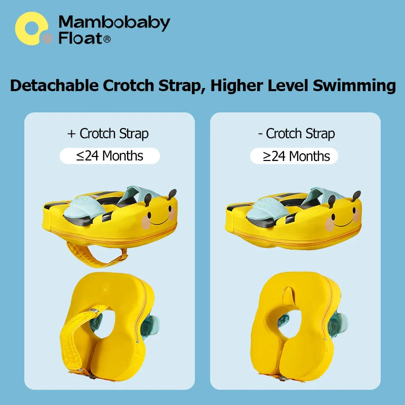 Baby Float with Crotch Support, 98% UV Protection Canopy. Skin-friendly Baby Swim Ring Pool Float