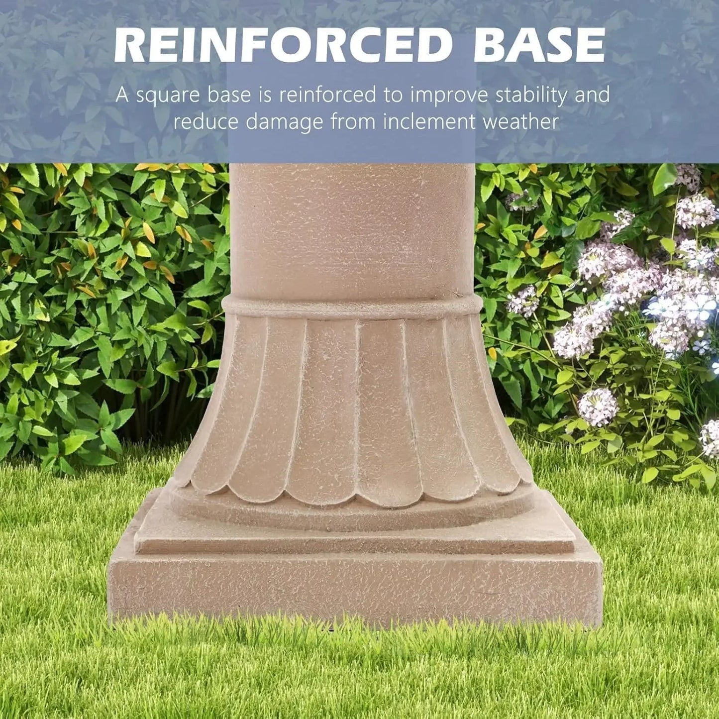 Outdoor Fountains and Waterfalls, 48.4" H Bubbler Floor Waterfall Fountain with Pineapple Top and Pump, 3 Tiered