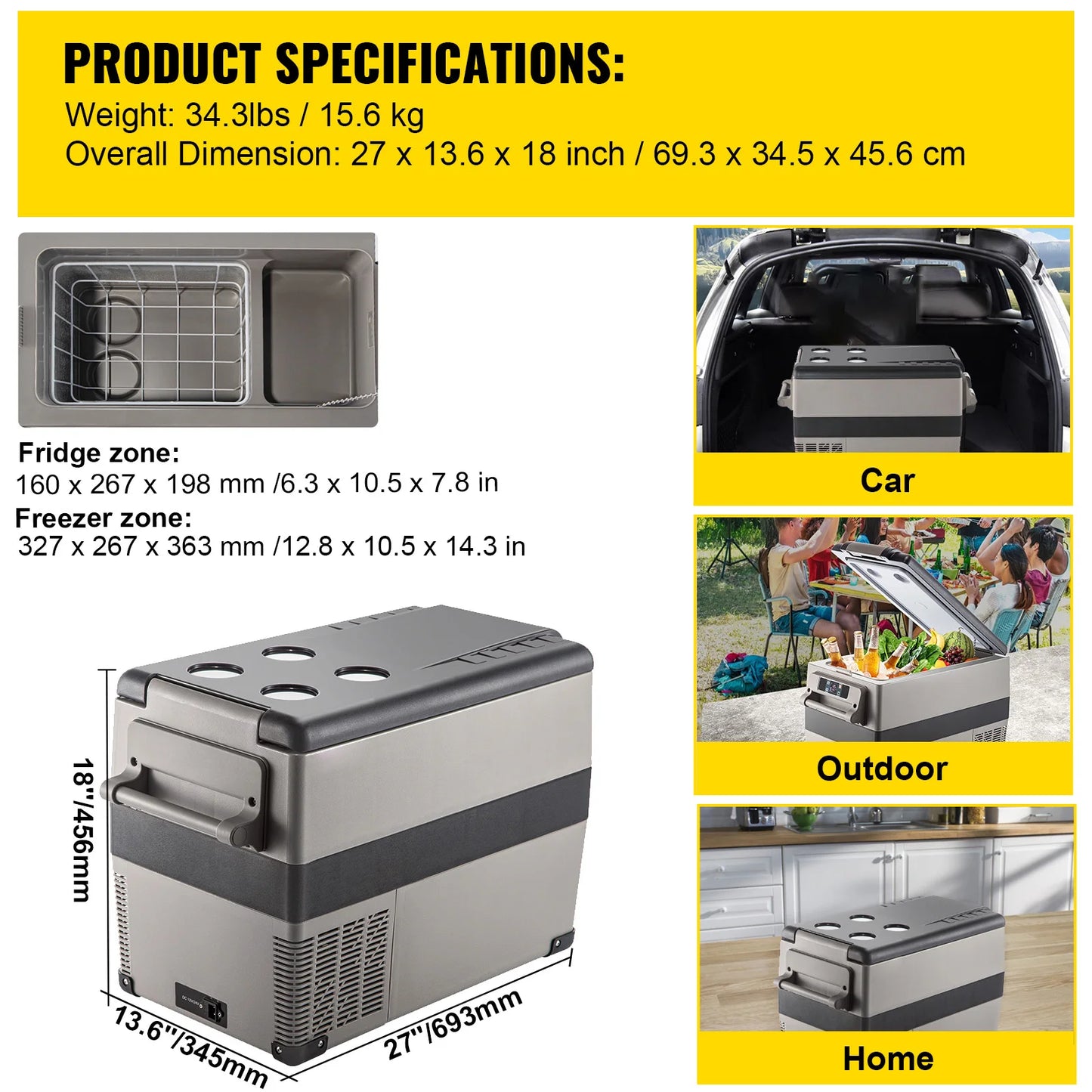 20L 22L 35L 45L 55L Car Refrigerator Mini Fridge, Freezer. Portable Compressor Cooler DC 110-240V