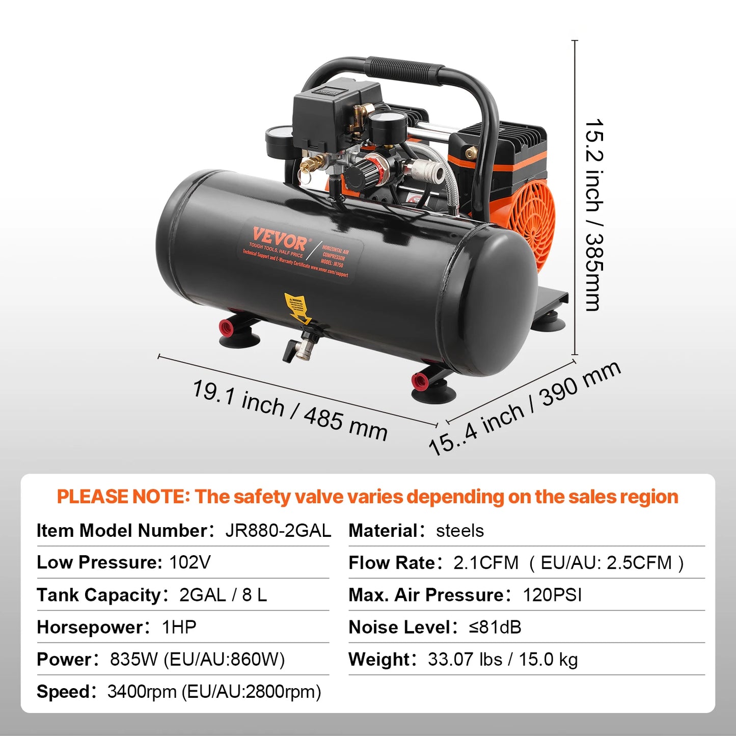 750W/1450W/3000W Oil Free Air Compressor, Portable Compressor