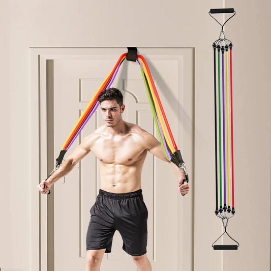 Bodybuilding Resistance Bands Set, Multi-function Tensioner, Muscle Training Belt, Elastic Bands Portable Fitness Equipment