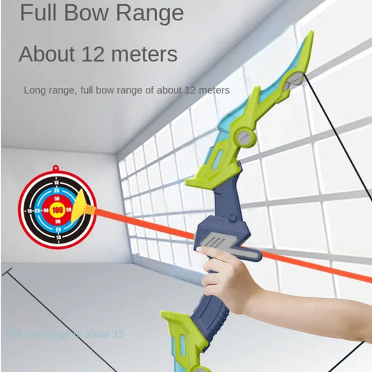 2PC Children Large Archery Toy Set, Soft Arrow Cross bow, Suction Cup Target LED Light